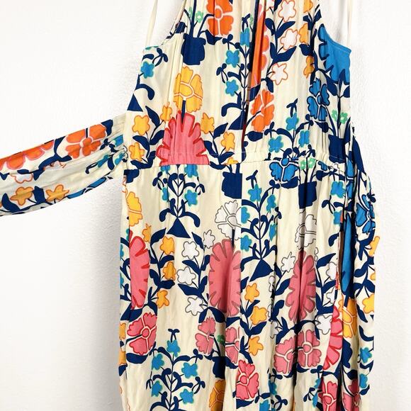 Anthropologie Tracy Reese Floral Ruffled Tie-Waist Colorful Romper Small - Picture 7 of 8